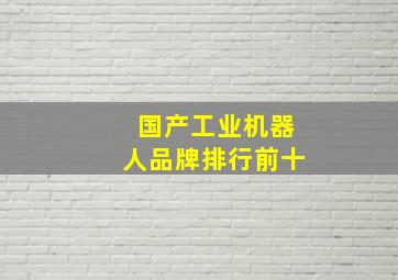 国产工业机器人品牌排行前十