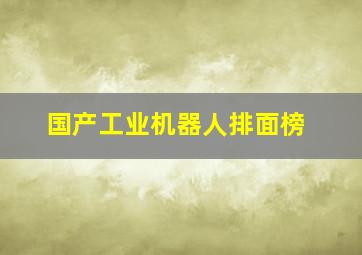 国产工业机器人排面榜