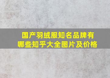 国产羽绒服知名品牌有哪些知乎大全图片及价格