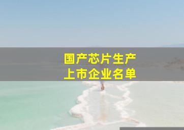 国产芯片生产上市企业名单