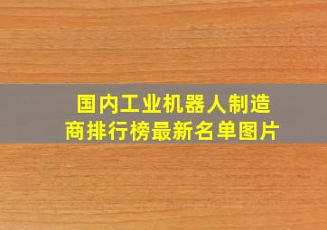 国内工业机器人制造商排行榜最新名单图片