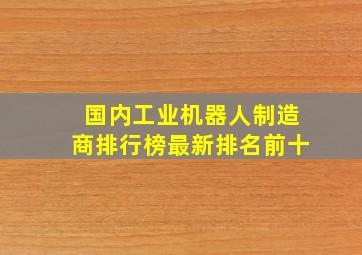 国内工业机器人制造商排行榜最新排名前十