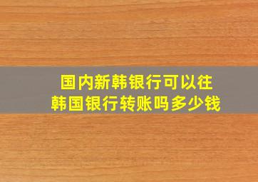 国内新韩银行可以往韩国银行转账吗多少钱