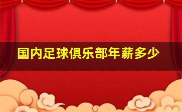 国内足球俱乐部年薪多少