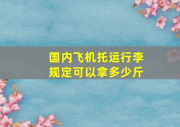 国内飞机托运行李规定可以拿多少斤