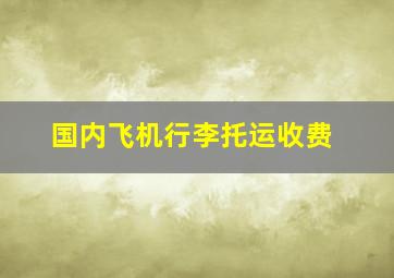 国内飞机行李托运收费