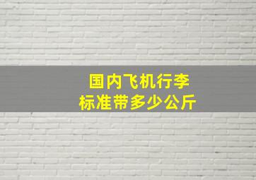 国内飞机行李标准带多少公斤