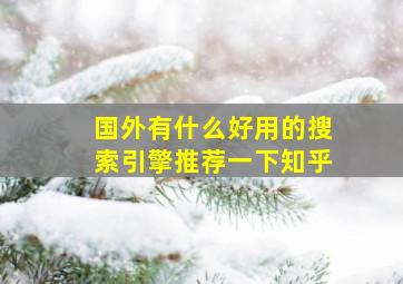 国外有什么好用的搜索引擎推荐一下知乎