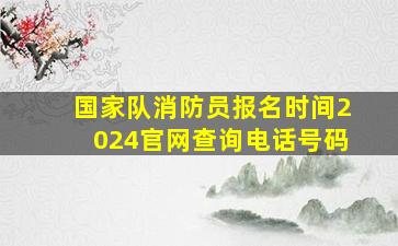 国家队消防员报名时间2024官网查询电话号码