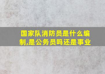 国家队消防员是什么编制,是公务员吗还是事业