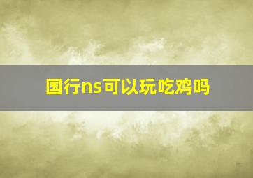 国行ns可以玩吃鸡吗