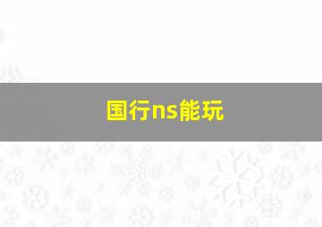 国行ns能玩