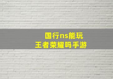 国行ns能玩王者荣耀吗手游