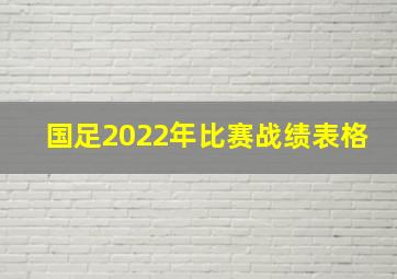 国足2022年比赛战绩表格