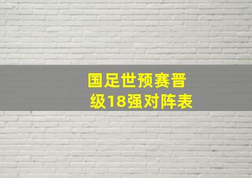 国足世预赛晋级18强对阵表