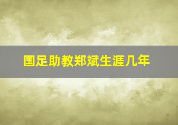 国足助教郑斌生涯几年