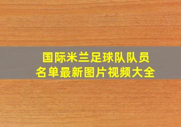 国际米兰足球队队员名单最新图片视频大全