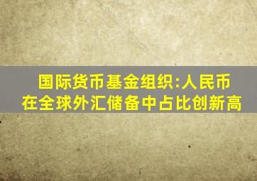 国际货币基金组织:人民币在全球外汇储备中占比创新高