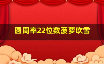 圆周率22位数菠萝吹雪