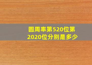 圆周率第520位第2020位分别是多少