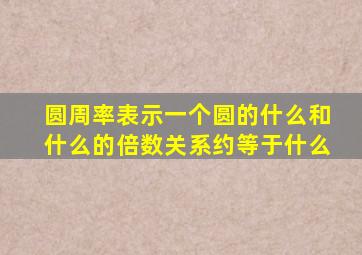 圆周率表示一个圆的什么和什么的倍数关系约等于什么