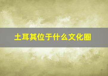 土耳其位于什么文化圈