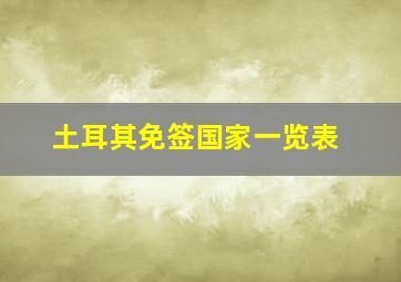 土耳其免签国家一览表