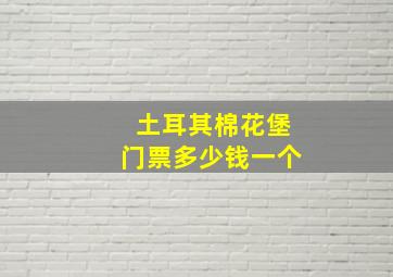 土耳其棉花堡门票多少钱一个