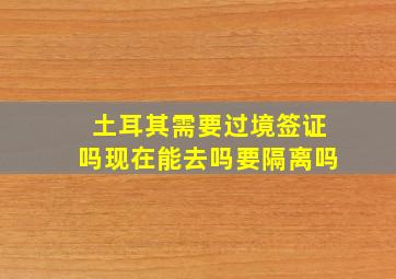 土耳其需要过境签证吗现在能去吗要隔离吗