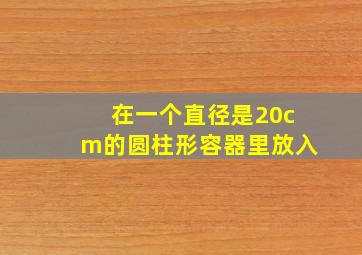 在一个直径是20cm的圆柱形容器里放入