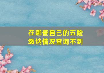 在哪查自己的五险缴纳情况查询不到