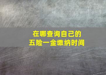 在哪查询自己的五险一金缴纳时间