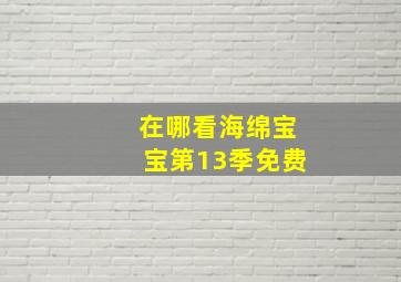 在哪看海绵宝宝第13季免费