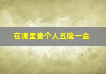 在哪里查个人五险一金