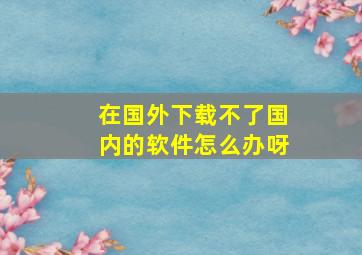 在国外下载不了国内的软件怎么办呀