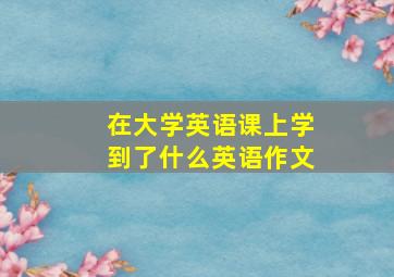 在大学英语课上学到了什么英语作文