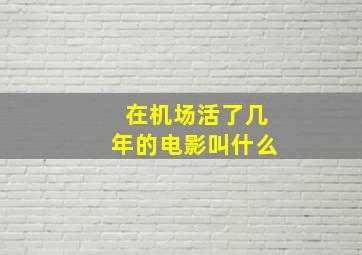 在机场活了几年的电影叫什么