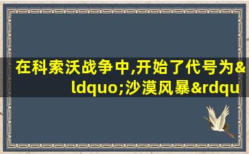 在科索沃战争中,开始了代号为“沙漠风暴”的空袭活动