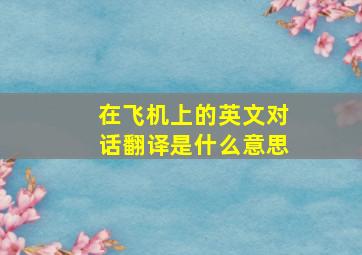 在飞机上的英文对话翻译是什么意思