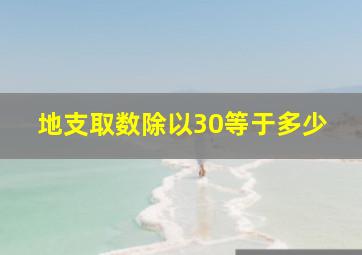 地支取数除以30等于多少