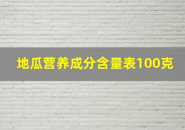 地瓜营养成分含量表100克