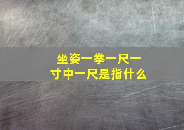 坐姿一拳一尺一寸中一尺是指什么