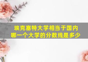 埃克塞特大学相当于国内哪一个大学的分数线是多少