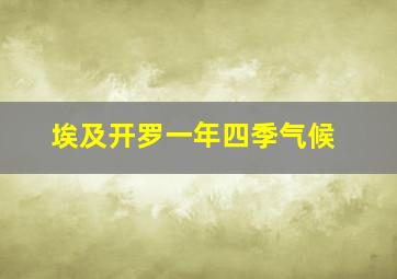 埃及开罗一年四季气候