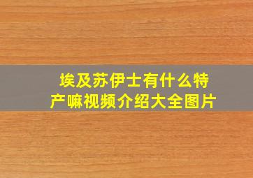 埃及苏伊士有什么特产嘛视频介绍大全图片