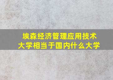 埃森经济管理应用技术大学相当于国内什么大学