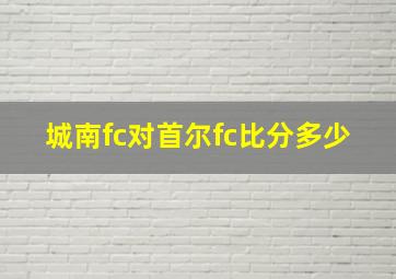 城南fc对首尔fc比分多少