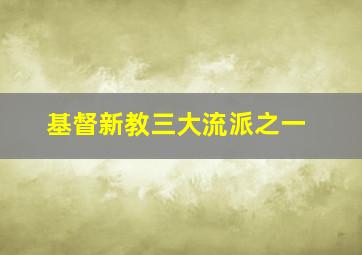 基督新教三大流派之一