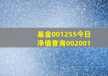 基金001255今日净值查询002001