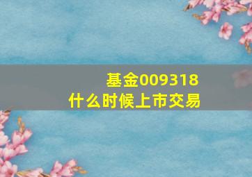 基金009318什么时候上市交易